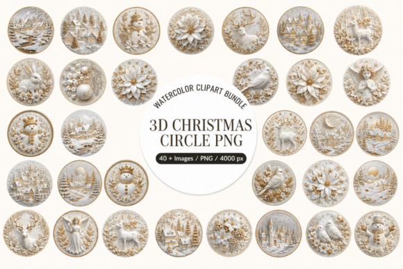3D Christmas Circle Ornaments: Elevate Your Holiday Projects with High-Quality PNG Cliparts