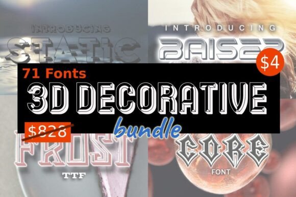 3D Decorative Font Bundle