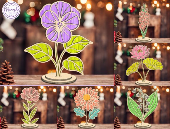 3D Flower Stand SVG Bundle