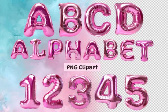 3D Foil Balloon Alphabet Clipart, Letter: A Creative Tool for Celebrations and Design