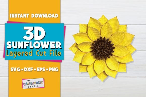 3D Sunflower Floral: A Versatile Digital Cut File for Creative Projects