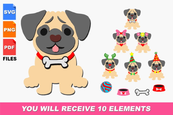 3D Svg Pug Doggy Clipart Easy to Cut Dog: A Creative Tool for Modern Designers