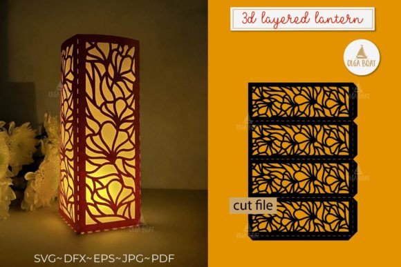 3d Tropical Flowers Lantern Papercut: A Unique Addition to Your Creative Projects