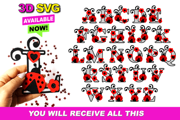 Alphabet 3D SVG Ladybug: Creative Fun for All