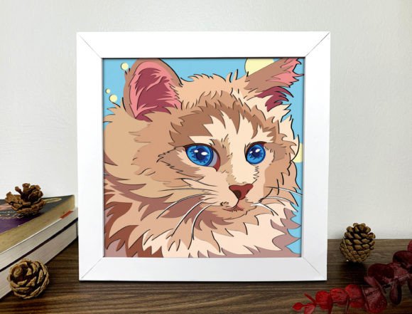 Cute Cat Shadow Box 3D SVG and Cute Cat SVG: Creative Digital Designs for All