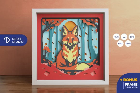 Discover the Beauty of Fox in Sakura Forest 3D Shadow Box