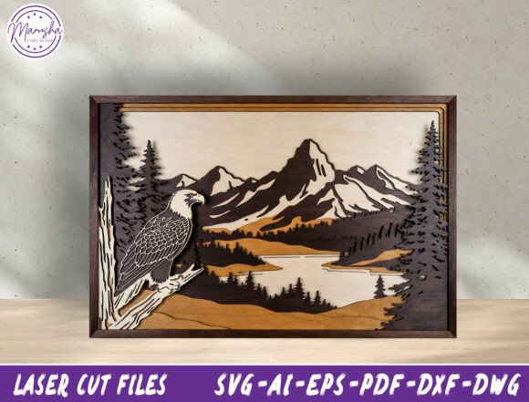 Eagle Mountain 3D Layered Laser Cut File