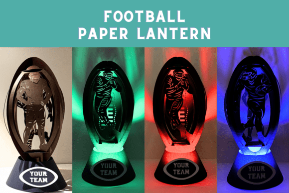 Football Paper Lantern and Stand 3D SVG