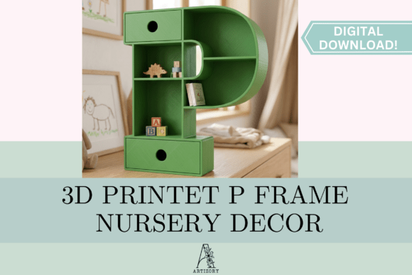 Letter P Shelf Organizer STL 3D Print