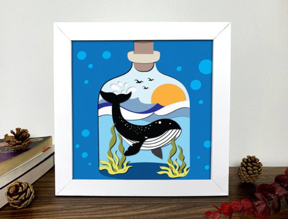 Whale 3D Papercut Shadow Box: A Creative and Versatile Digital Art Project